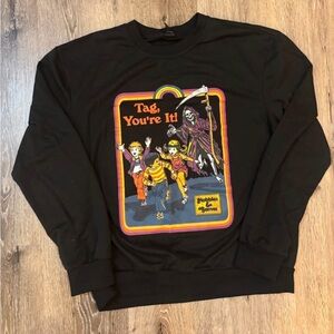 Black Funny Retro Grim Reaper Graphic Women’s Shirt